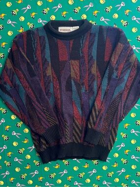 McGregor Navy Multicolor Abstract Crewneck Sweater